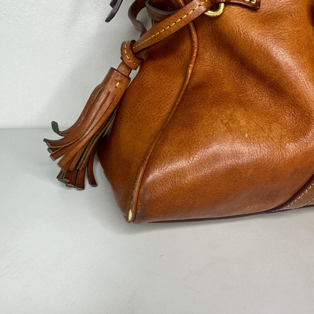 Dooney & Bourke Brown Leather Satchel - Picture 7 of 16